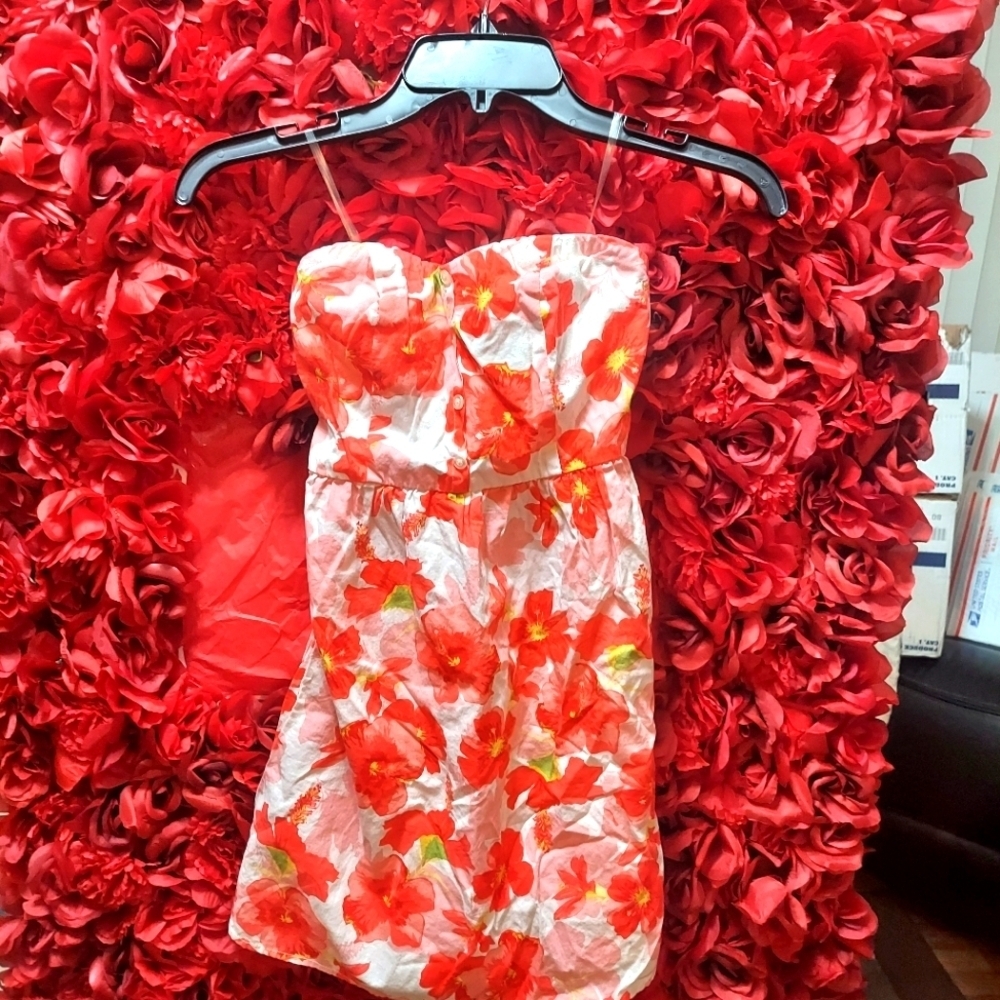 Mossimo Women's Size XS Strapless Floral Mini Dress USED ONCE